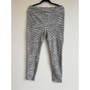 Aerie Sleepwear Zebra Print Gray Joggers Women Size Large